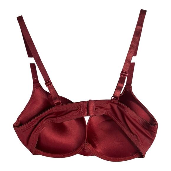 Frederick's of Hollywood Krystal Mega Push Up‎ Bra in Deep Maroon Size 32D NWT - Picture 7 of 12